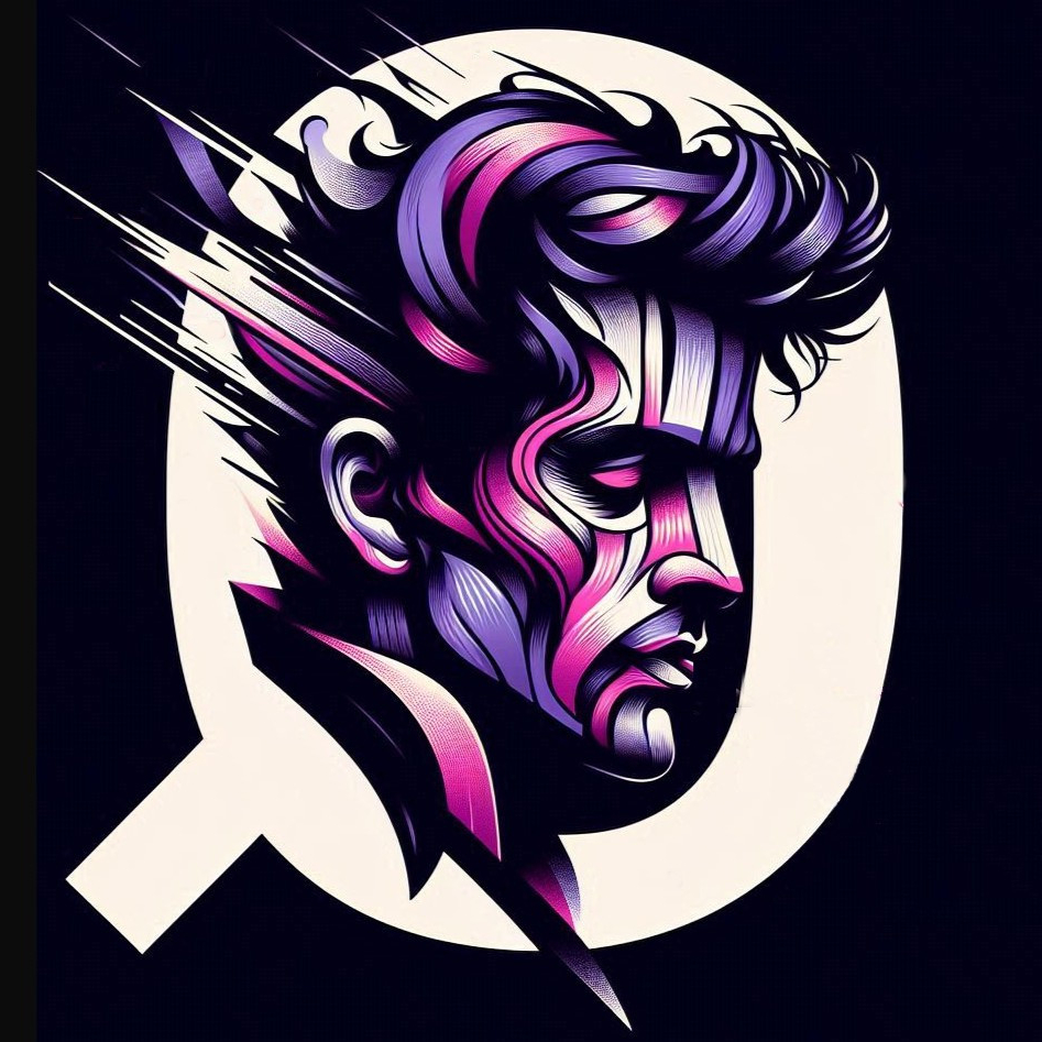 QuiQue logo with abstract design